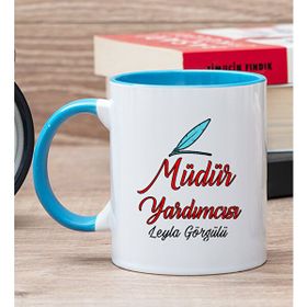 Hediye Dükkanı Kişiye Özel Müdür Yardımcısı Mavi Kupa