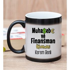 Hediye Dükkanı Kişiye Özel Muhasebe ve Finansman Öğretmeni Sihirli Kupa Bardak
