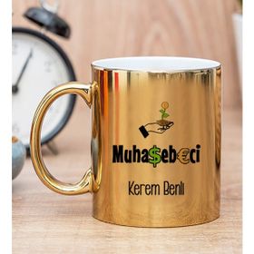Hediye Dükkanı Kişiye Özel Muhasebeci Gold Kupa Bardak