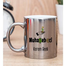 Hediye Dükkanı Kişiye Özel Muhasebeci Silver Kupa Bardak