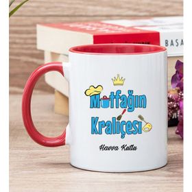 Hediye Dükkanı Kişiye Özel Mutfağın Kraliçesi Kırmızı Kupa