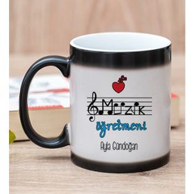 Hediye Dükkanı Kişiye Özel Müzik Öğretmeni Sihirli Kupa Bardak