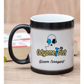 Hediye Dükkanı Kişiye Özel Odyometrist Baskılı Sihirli Kupa Bardak
