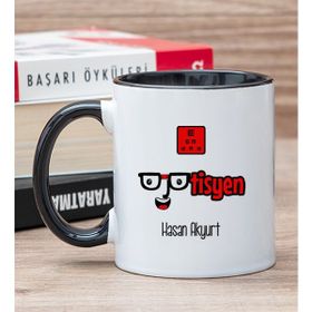 Hediye Dükkanı Kişiye Özel Optisyen Baskılı Siyah Kupa Bardak