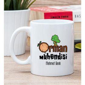 Hediye Dükkanı Kişiye Özel Orman Mühendisi Beyaz Kupa Bardak