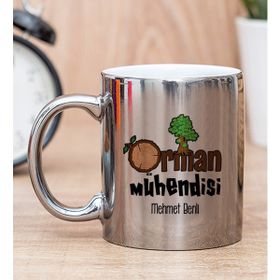 Hediye Dükkanı Kişiye Özel Orman Mühendisi Silver Kupa Bardak