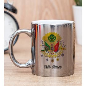Hediye Dükkanı Kişiye Özel Osmanlı Armalı Silver Kupa Bardak