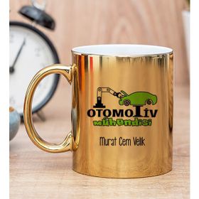 Hediye Dükkanı Kişiye Özel Otomotiv Mühendisi Gold Kupa Bardak