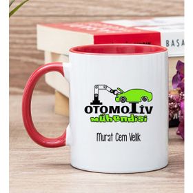 Hediye Dükkanı Kişiye Özel Otomotiv Mühendisi Kırmızı Kupa
