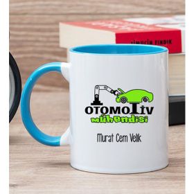 Hediye Dükkanı Kişiye Özel Otomotiv Mühendisi Mavi Kupa