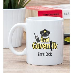 Hediye Dükkanı Kişiye Özel Özel Güvenlik Baskılı Beyaz Kupa Bardak