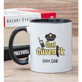 Hediye Dükkanı Kişiye Özel Özel Güvenlik Baskılı Siyah Kupa Bardak
