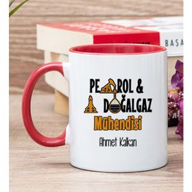 Hediye Dükkanı Kişiye Özel Petrol Mühendisi Kırmızı Kupa