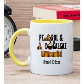 Hediye Dükkanı Kişiye Özel Petrol Mühendisi Sarı Kupa Bardak