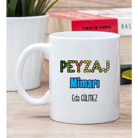 Hediye Dükkanı Kişiye Özel Peyzaj Mimarı Baskılı Beyaz Kupa Bardak