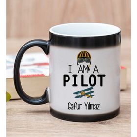 Hediye Dükkanı Kişiye Özel Pilot Baskılı Sihirli Kupa Bardak