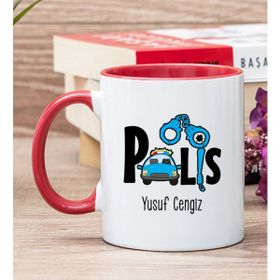 Hediye Dükkanı Kişiye Özel Polis Kırmızı Kupa