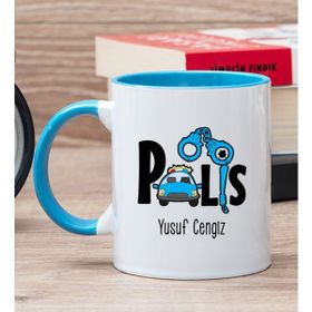 Hediye Dükkanı Kişiye Özel Polis Mavi Kupa