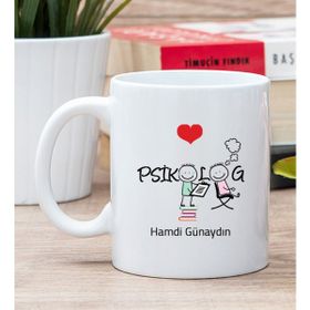 Hediye Dükkanı Kişiye Özel Psikolog Baskılı Beyaz Kupa Bardak
