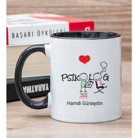 Hediye Dükkanı Kişiye Özel Psikolog Siyah Kupa Bardak