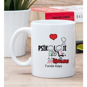 Hediye Dükkanı Kişiye Özel Psikoloji Öğretmeni Beyaz Kupa Bardak