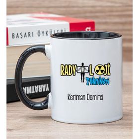 Hediye Dükkanı Kişiye Özel Radyoloji Teknikeri Siyah Kupa Bardak