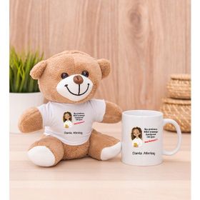 Hediye Dükkanı Kişiye Özel Ruh Eşimi Nasıl Bulayım Esprili Beyaz Kupa Bardak ve Peluş Ayıcık
