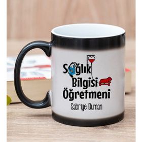 Hediye Dükkanı Kişiye Özel Sağlık Bilgisi Öğretmeni Sihirli Kupa Bardak
