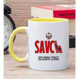Hediye Dükkanı Kişiye Özel Savcı Sarı Kupa Bardak