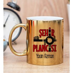 Hediye Dükkanı Kişiye Özel Şehir Plancısı Gold Kupa Bardak