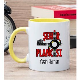 Hediye Dükkanı Kişiye Özel Şehir Plancısı Sarı Kupa Bardak