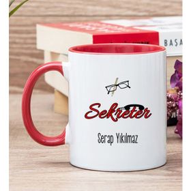 Hediye Dükkanı Kişiye Özel Sekreter Kırmızı Kupa