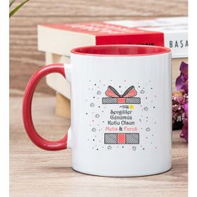 Hediye Dükkanı Kişiye Özel Sevgililer Günü Hediyesi Kırmızı Kupa