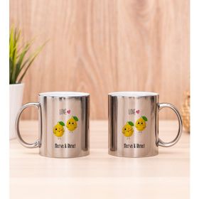 Hediye Dükkanı Kişiye Özel Sevimli Limonlar İkili Silver Kupa Bardak
