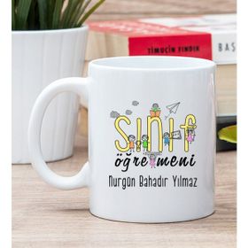 Hediye Dükkanı Kişiye Özel Sınıf Öğretmeni Beyaz Kupa Bardak