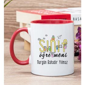 Hediye Dükkanı Kişiye Özel Sınıf Öğretmeni Kırmızı Kupa
