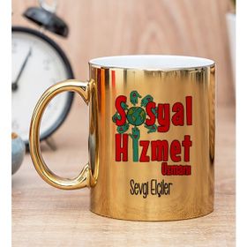 Hediye Dükkanı Kişiye Özel Sosyal Hizmet Uzmanı Gold Kupa Bardak