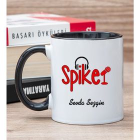 Hediye Dükkanı Kişiye Özel Spiker Siyah Kupa Bardak