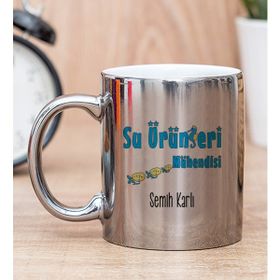 Hediye Dükkanı Kişiye Özel Su Ürünleri Mühendisi Silver Kupa Bardak