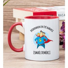 Hediye Dükkanı Kişiye Özel Süper Baba Kırmızı Kupa