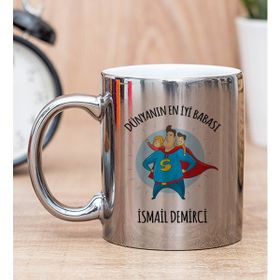 Hediye Dükkanı Kişiye Özel Süper Baba Silver Kupa Bardak