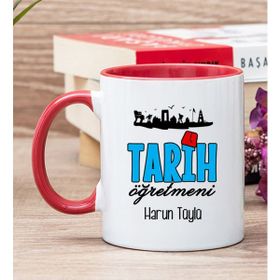 Hediye Dükkanı Kişiye Özel Tarih Öğretmeni Kırmızı Kupa