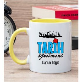 Hediye Dükkanı Kişiye Özel Tarih Öğretmeni Sarı Kupa Bardak