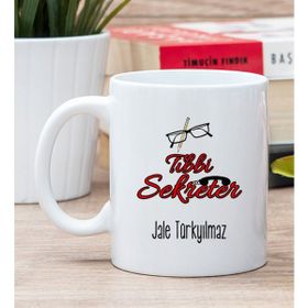 Hediye Dükkanı Kişiye Özel Tıbbi Sekreter Beyaz Kupa Bardak