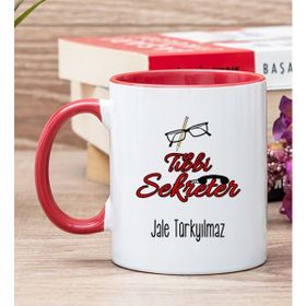 Hediye Dükkanı Kişiye Özel Tıbbi Sekreter Kırmızı Kupa