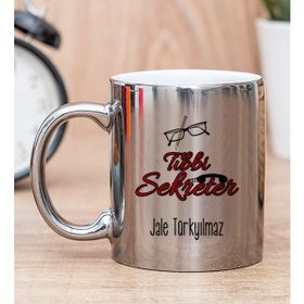 Hediye Dükkanı Kişiye Özel Tıbbi Sekreter Silver Kupa Bardak