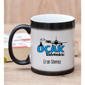 Hediye Dükkanı Kişiye Özel Uçak Mühendisi Sihirli Kupa Bardak