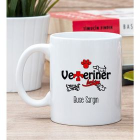 Hediye Dükkanı Kişiye Özel Veteriner Hekim Beyaz Kupa Bardak