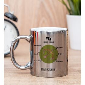 Hediye Dükkanı Kişiye Özel Yay Burcuna Hediye Silver Kupa Bardak