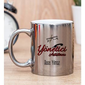 Hediye Dükkanı Kişiye Özel Yönetici Asistanı Silver Kupa Bardak